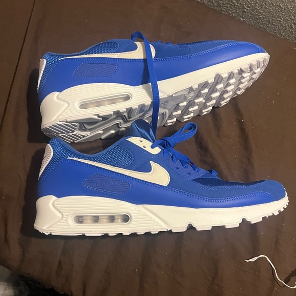 Nike Blue and White Sneakers Air Max 90 Nike By You Custom NIKE ID - Picture 1 of 9
